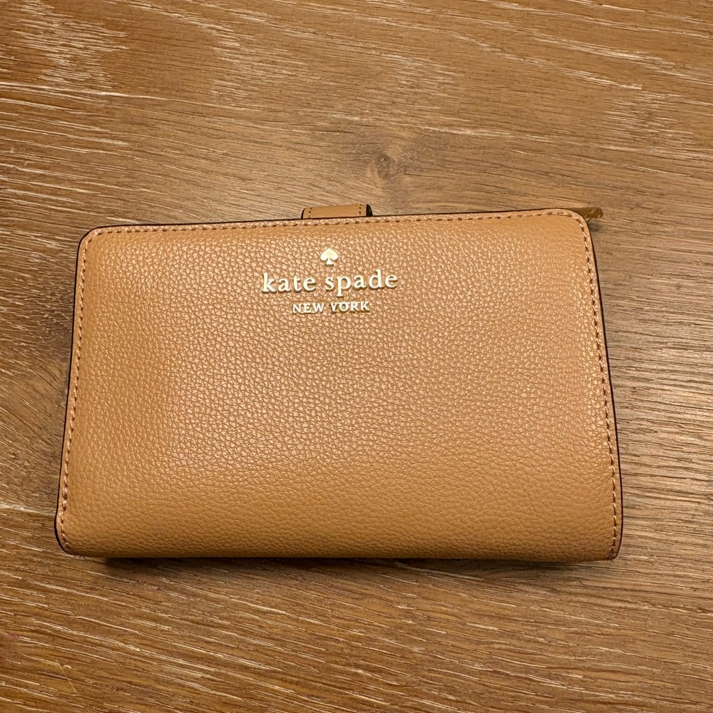 kate spade Tan Pebbled Leather medium Wallet